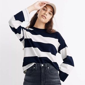 Madewell Easy-Crop Long-Sleeve Tee Rugby Stripe